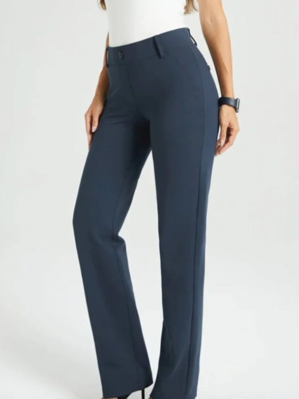 Beta brand navy blue yoga work pants size Medium P Straight Leg Business Casual
